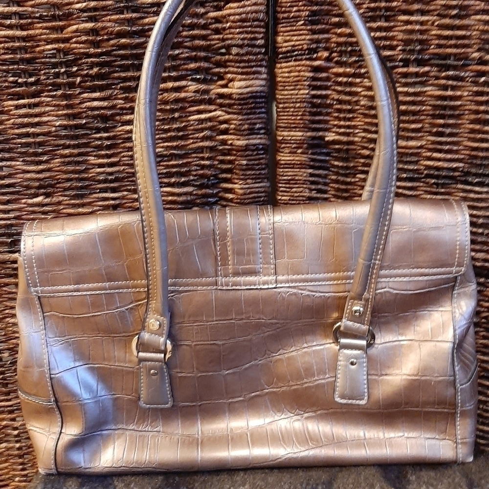 Vintage Liz Claiborne Alligator East West Handbag Exotic 90s Y2K Purse Animal - Picture 2 of 14